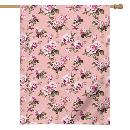 Shabby Chic Vintage Floral Print House Flag