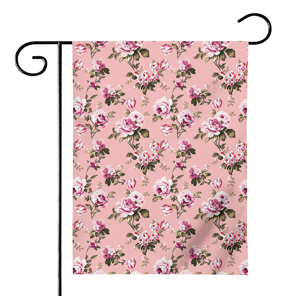 Shabby Chic Vintage Floral Print House Flag