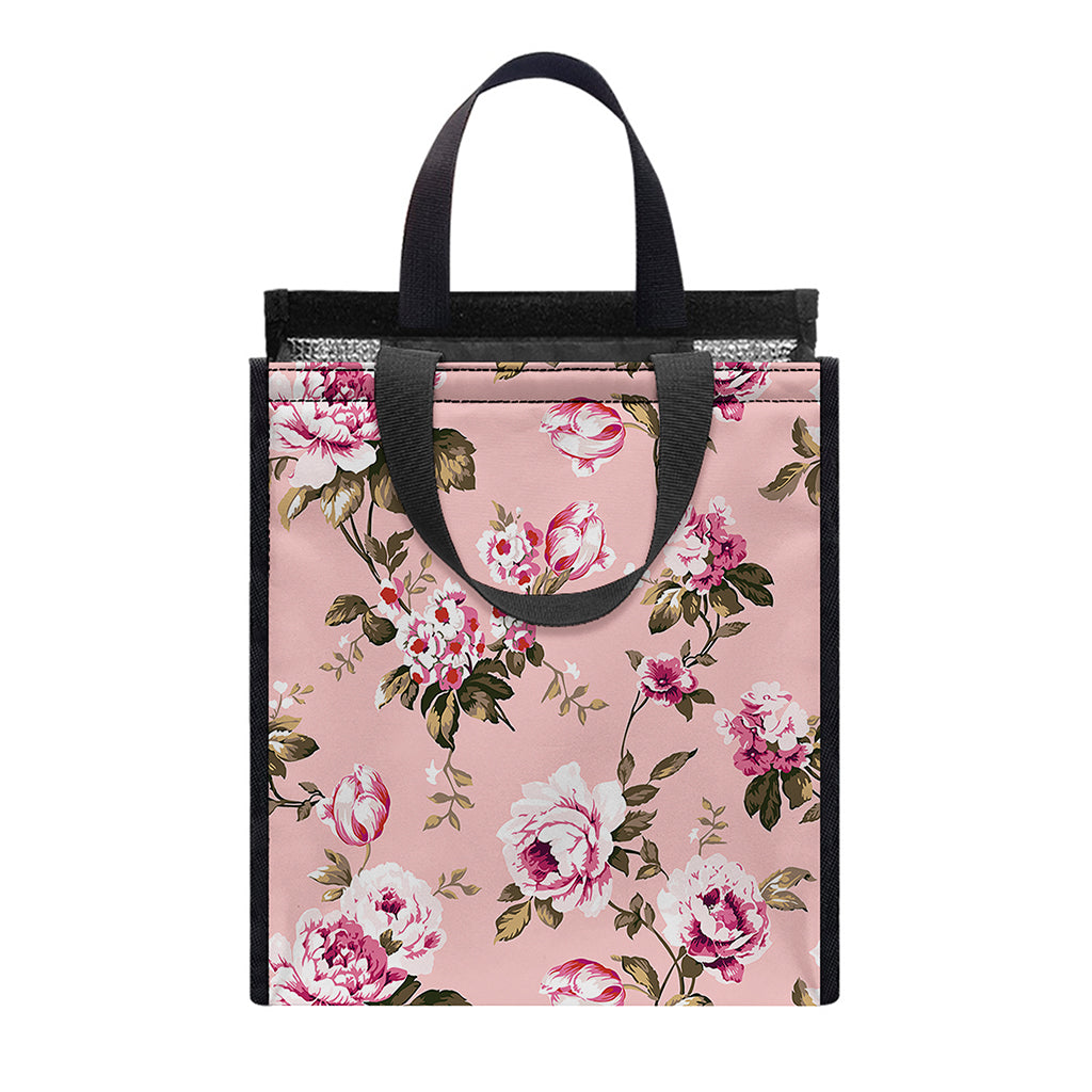 Shabby Chic Vintage Floral Print Insulated Lunch Tote