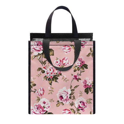 Shabby Chic Vintage Floral Print Insulated Lunch Tote