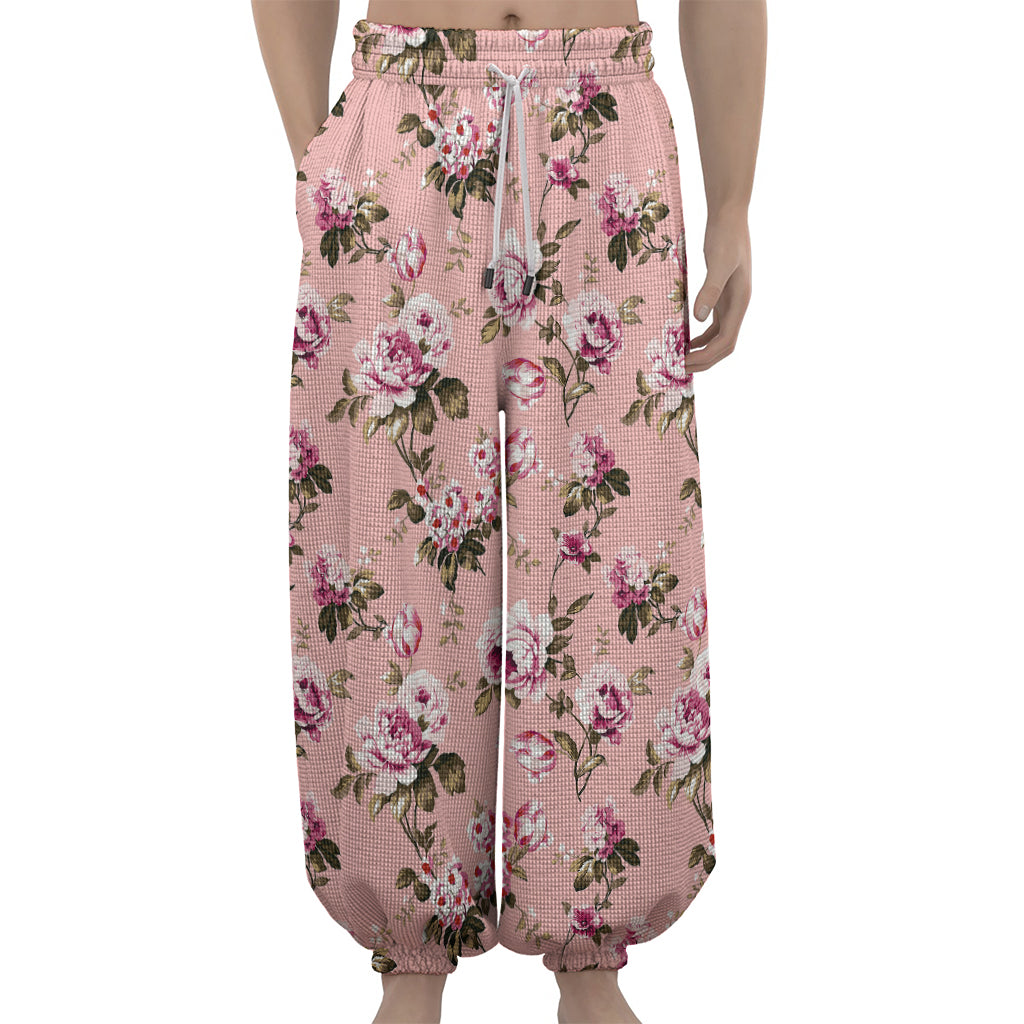 Shabby Chic Vintage Floral Print Lantern Pants