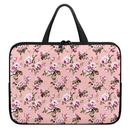 Shabby Chic Vintage Floral Print Laptop Sleeve With Handle