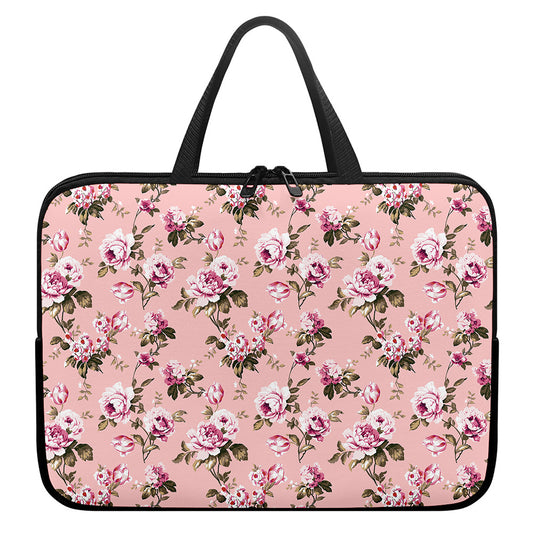 Shabby Chic Vintage Floral Print Laptop Sleeve With Handle