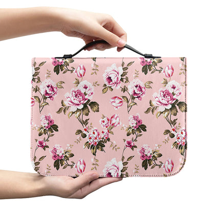 Shabby Chic Vintage Floral Print Leather Bible Cover
