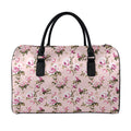 Shabby Chic Vintage Floral Print Leather Duffel Bag