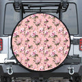 Shabby Chic Vintage Floral Print Leather Spare Tire Cover