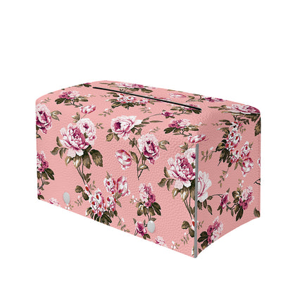 Shabby Chic Vintage Floral Print Leather Tissue Box Cover