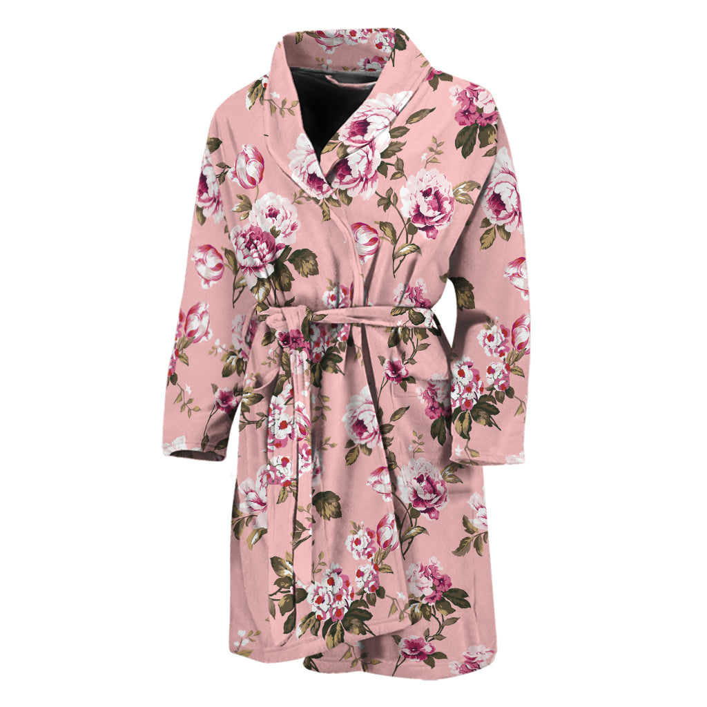 Shabby Chic Vintage Floral Print Men's Bathrobe