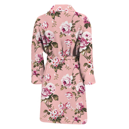 Shabby Chic Vintage Floral Print Men's Bathrobe
