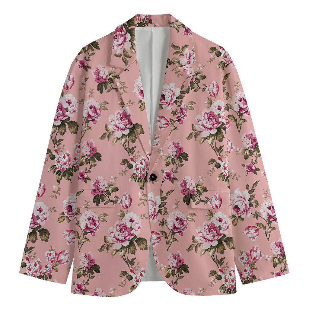 Shabby Chic Vintage Floral Print Men's Blazer