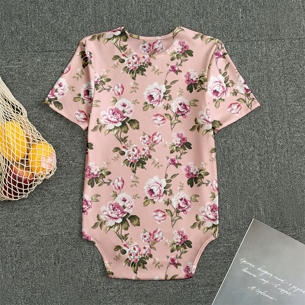 Shabby Chic Vintage Floral Print Men's Bodysuit