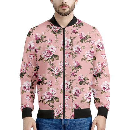Shabby Chic Vintage Floral Print Men's Bomber Jacket