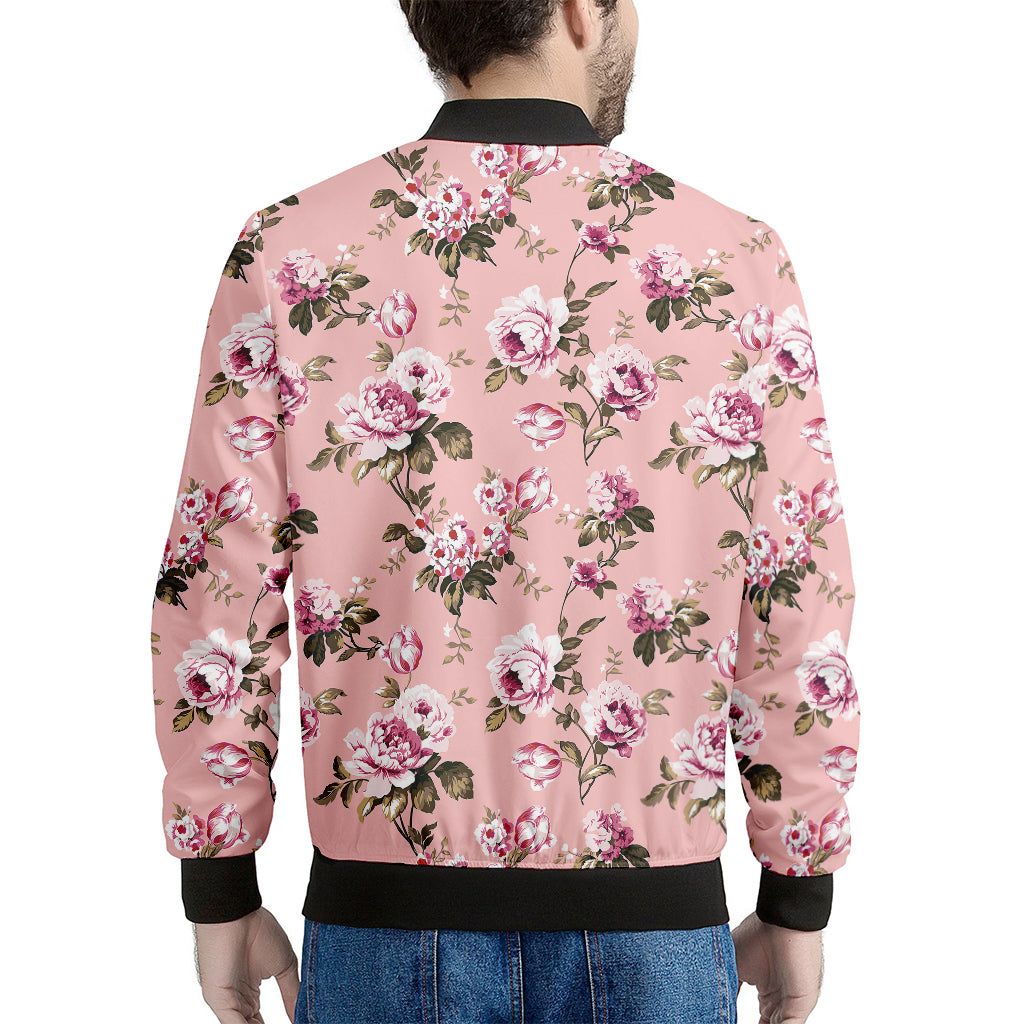 Shabby Chic Vintage Floral Print Men's Bomber Jacket
