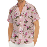 Shabby Chic Vintage Floral Print Men's Deep V-Neck Shirt