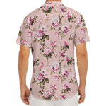 Shabby Chic Vintage Floral Print Men's Deep V-Neck Shirt