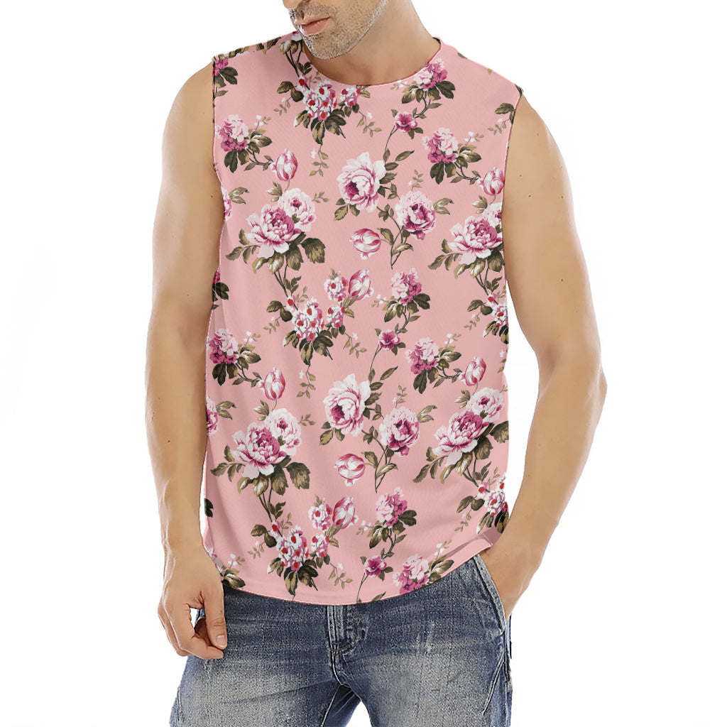 Shabby Chic Vintage Floral Print Men's Fitness Tank Top