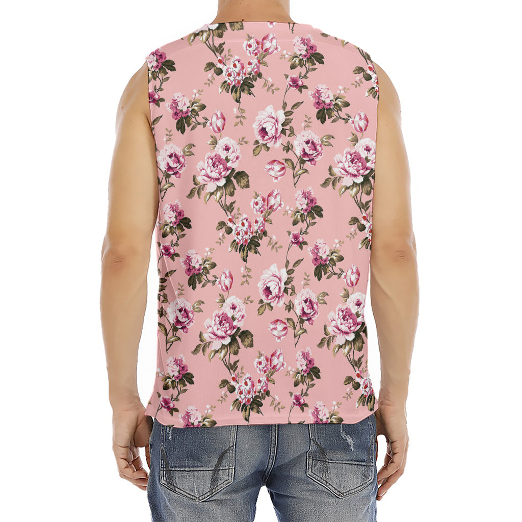 Shabby Chic Vintage Floral Print Men's Fitness Tank Top