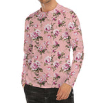Shabby Chic Vintage Floral Print Men's Long Sleeve Rash Guard