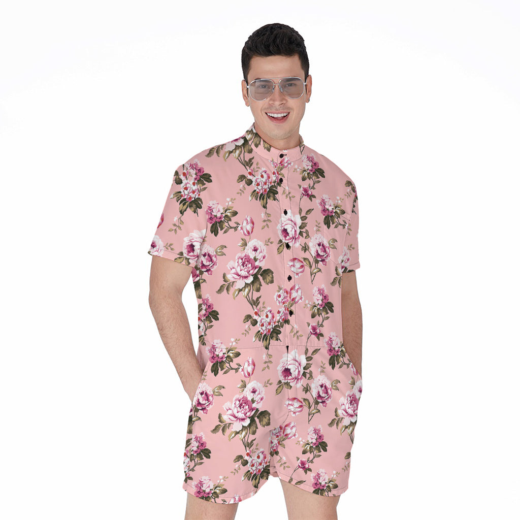 Shabby Chic Vintage Floral Print Men's Rompers
