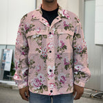 Shabby Chic Vintage Floral Print Men's Shirt Jacket