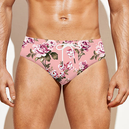 Shabby Chic Vintage Floral Print Men's Swim Briefs