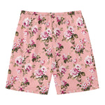 Shabby Chic Vintage Floral Print Men's Swim Trunks