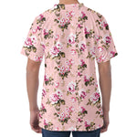 Shabby Chic Vintage Floral Print Men's Velvet T-Shirt