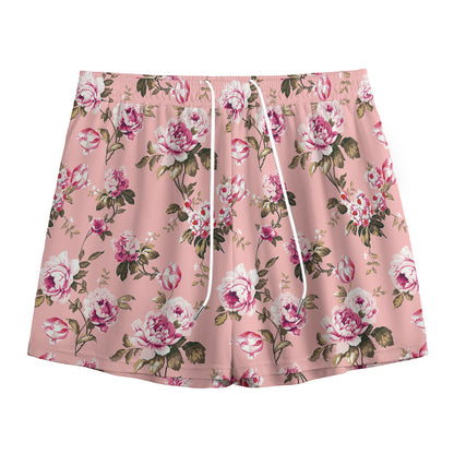Shabby Chic Vintage Floral Print Mesh Shorts