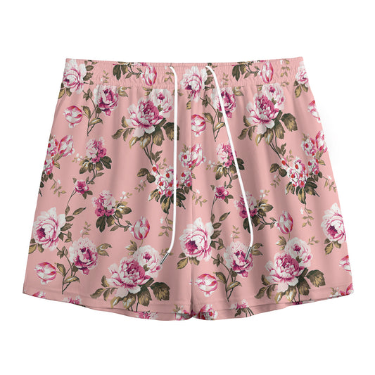 Shabby Chic Vintage Floral Print Mesh Shorts