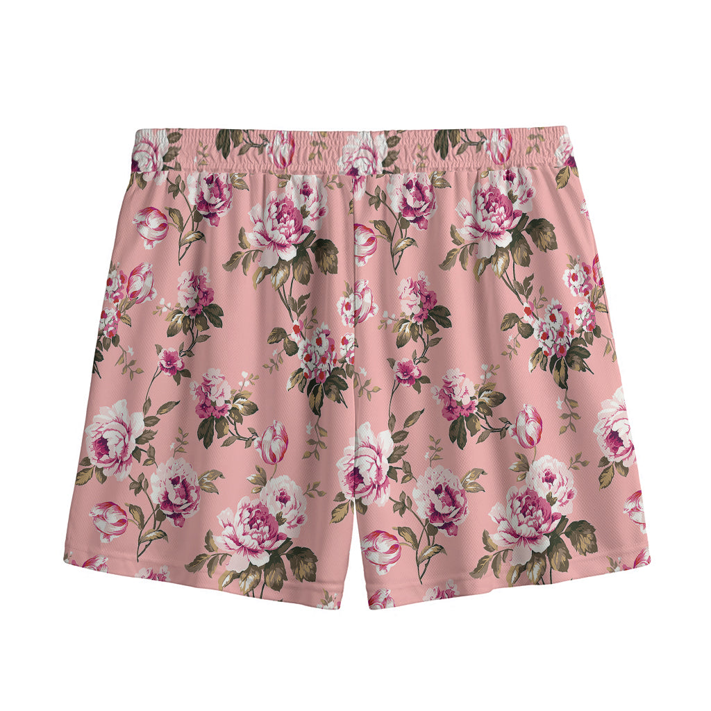 Shabby Chic Vintage Floral Print Mesh Shorts