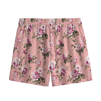 Shabby Chic Vintage Floral Print Mesh Shorts