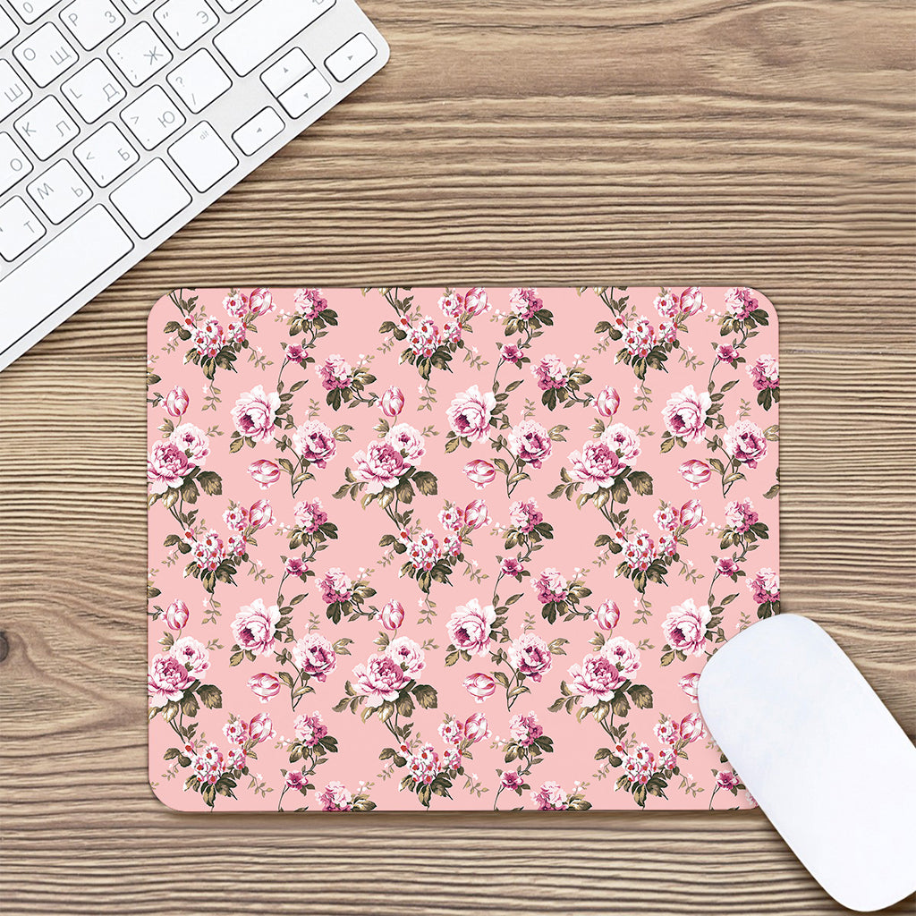 Shabby Chic Vintage Floral Print Mouse Pad