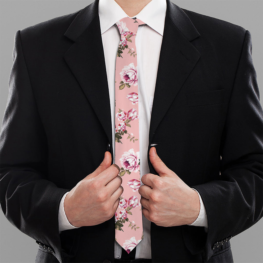 Shabby Chic Vintage Floral Print Necktie