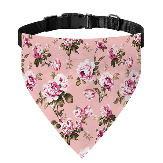 Shabby Chic Vintage Floral Print Over The Collar Dog Bandana