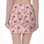 Shabby Chic Vintage Floral Print Pencil Mini Skirt