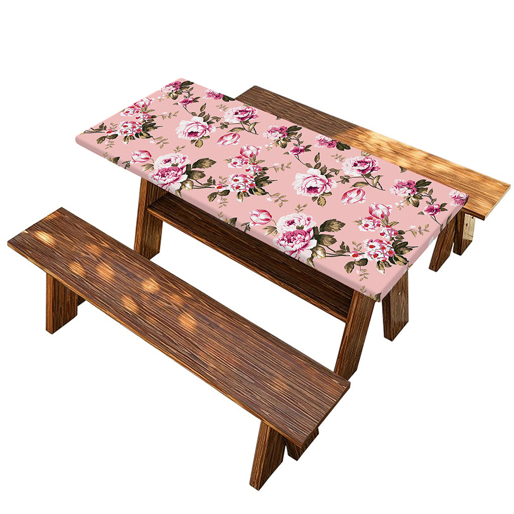 Shabby Chic Vintage Floral Print Picnic Table Cover