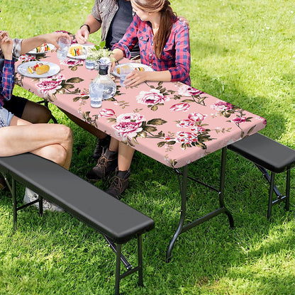 Shabby Chic Vintage Floral Print Picnic Table Cover