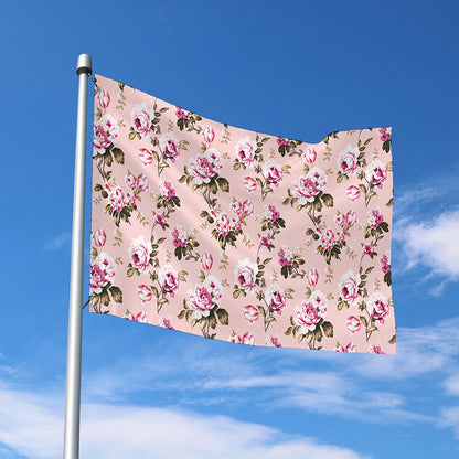 Shabby Chic Vintage Floral Print Polyester Flag