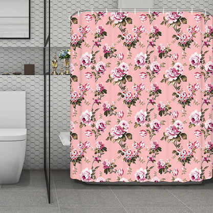 Shabby Chic Vintage Floral Print Polyester Shower Curtain
