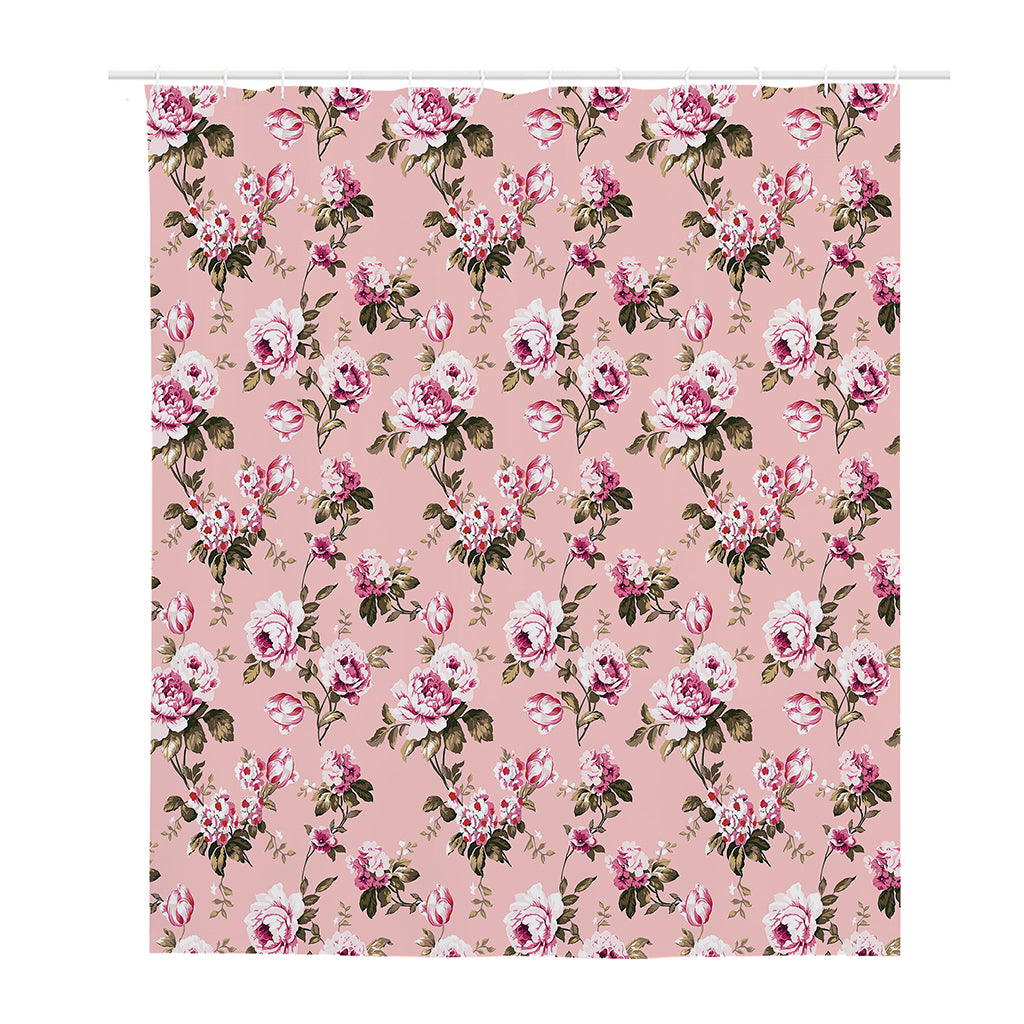 Shabby Chic Vintage Floral Print Polyester Shower Curtain