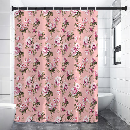 Shabby Chic Vintage Floral Print Premium Shower Curtain
