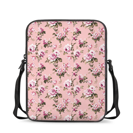 Shabby Chic Vintage Floral Print Rectangular Crossbody Bag