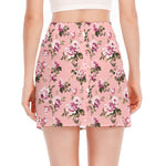 Shabby Chic Vintage Floral Print Side Slit Mini Skirt