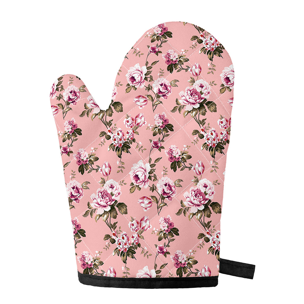Shabby Chic Vintage Floral Print Single Oven Mitt