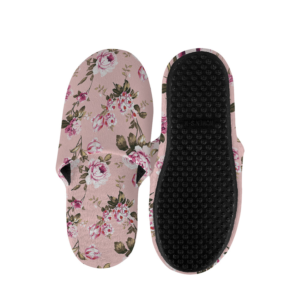 Shabby Chic Vintage Floral Print Slippers