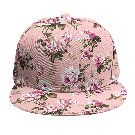 Shabby Chic Vintage Floral Print Snapback Cap