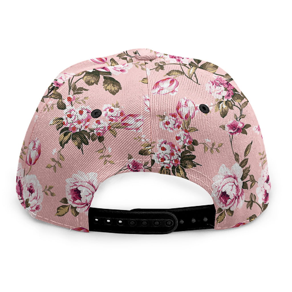 Shabby Chic Vintage Floral Print Snapback Cap