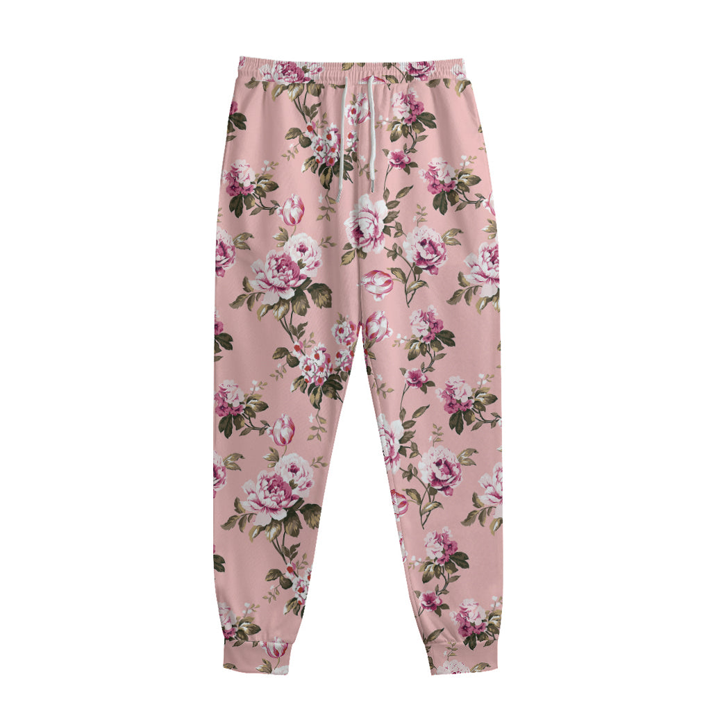 Shabby Chic Vintage Floral Print Sweatpants