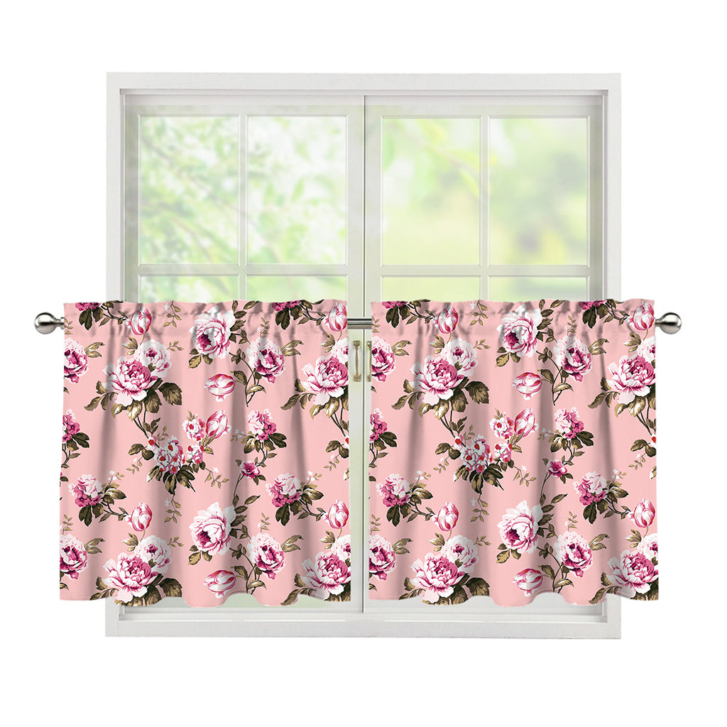 Shabby Chic Vintage Floral Print Tier Curtains