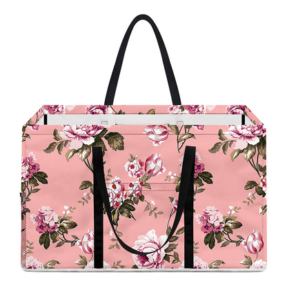 Shabby Chic Vintage Floral Print Utility Tote Bag